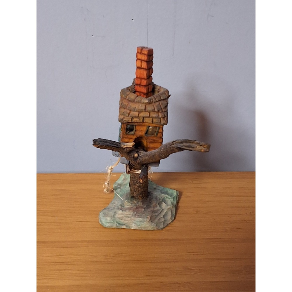 Handcrafted Set Of Wooden Sculptures. Very Detailed Whimsical Set. Lot Of 4 - Picture 15 of 16